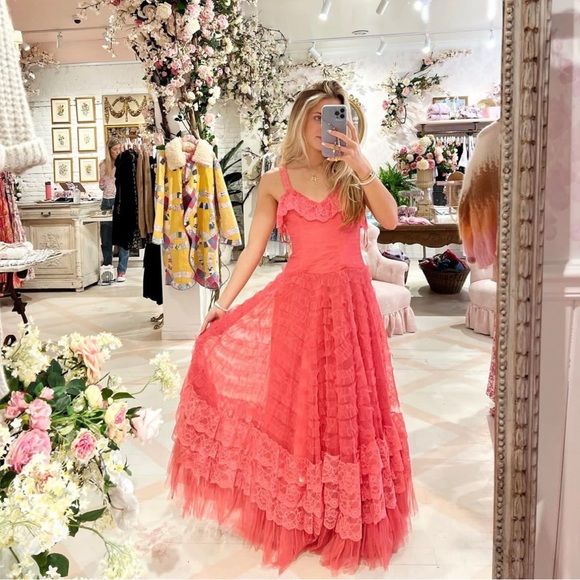 LoveShackFancy Ruffled Gown in Pink Passion - Picture 7 of 14